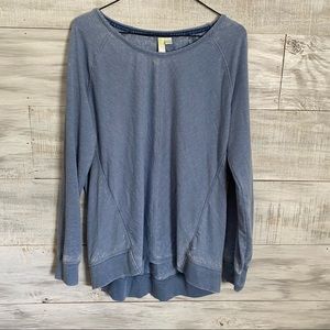 Green Tea Washed Blue Pullover